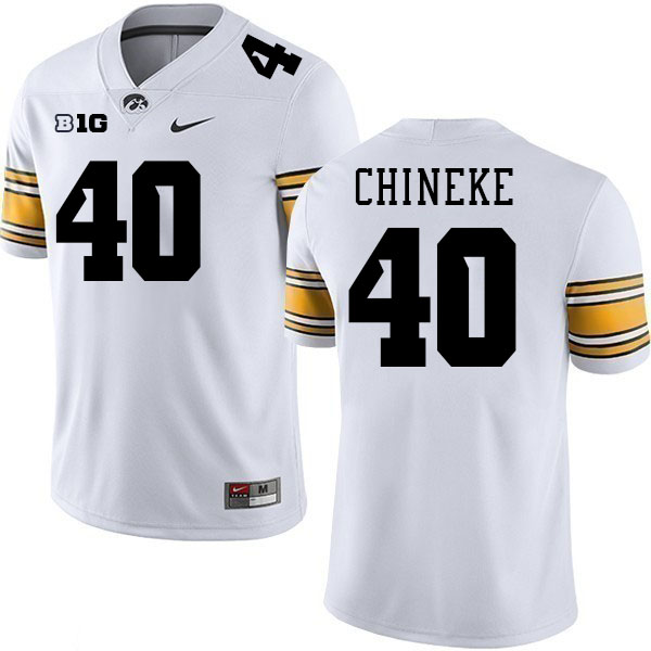 Men #40 Chima Chineke Iowa Hawkeyes College Football Jerseys Stitched-White